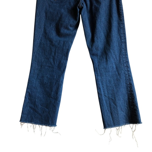 J.Crew Billie Demi Boot Crop Jeans Size 27 Dark Wash Frayed Hem Kicked Leg - Picture 9 of 15